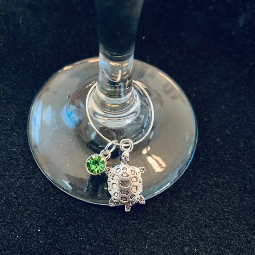 Beach Sea Animals Wine Glass Charm tags set of 12